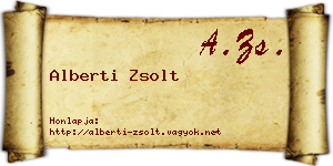 Alberti Zsolt névjegykártya